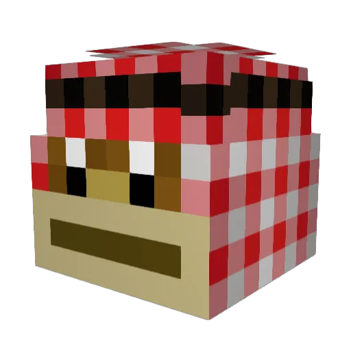JohnPoney Minecraft avatar head, 3D render