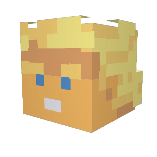 Johnald_ Minecraft avatar head, 3D render