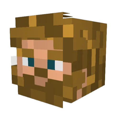 Johnchampion Minecraft avatar head, 3D render