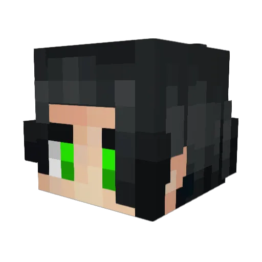 JohnnyBlackX Minecraft avatar head, 3D render