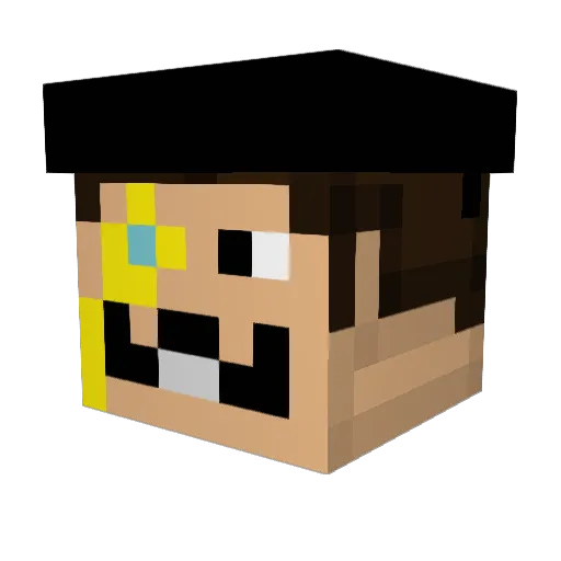 JohnnyOrigami Minecraft avatar head, 3D render