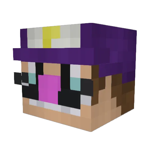 JohnnyPrink Minecraft avatar head, 3D render