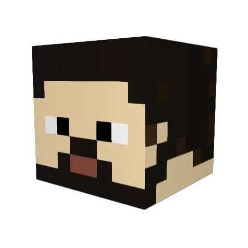 JohnnySauss Minecraft avatar head, 3D render