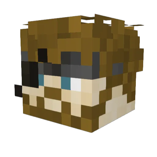 Johnnybigone Minecraft avatar head, 3D render