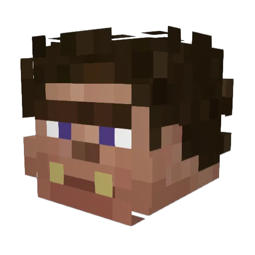 Johnocto Minecraft avatar head, 3D render