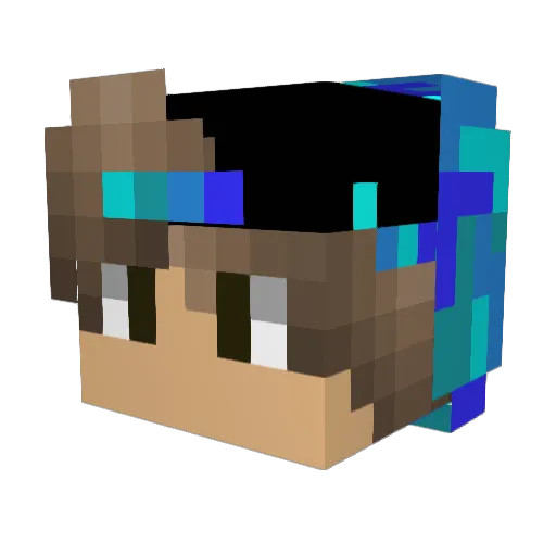 Johnracing Minecraft avatar head, 3D render