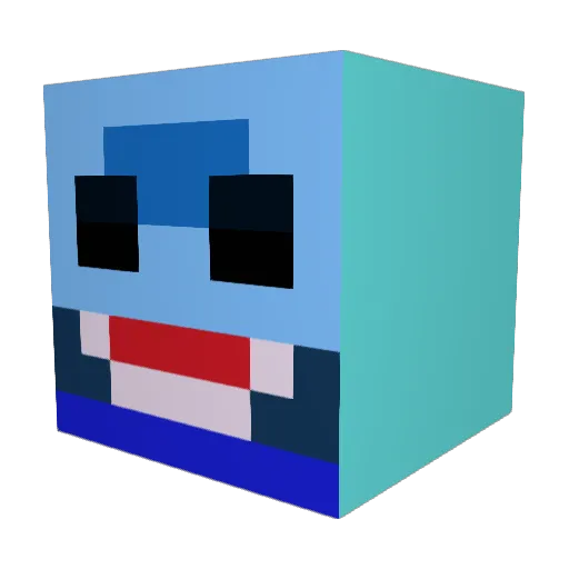 JohnsonGO Minecraft avatar head, 3D render