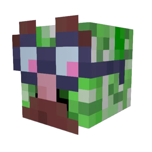 Johnson_Creeper Minecraft avatar head, 3D render