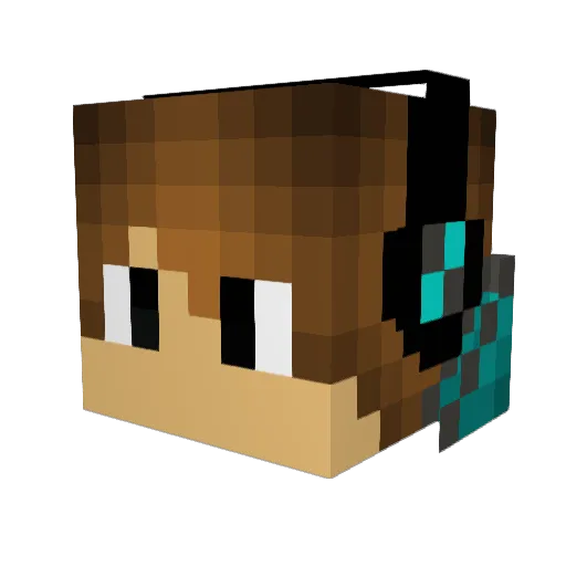 JohnyGaming006 Minecraft avatar head, 3D render