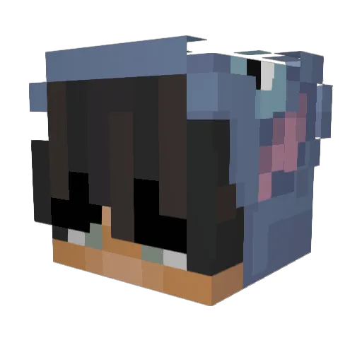 Johnys1 Minecraft avatar head, 3D render