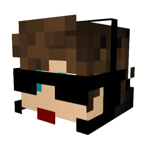 Johustau Minecraft avatar head, 3D render