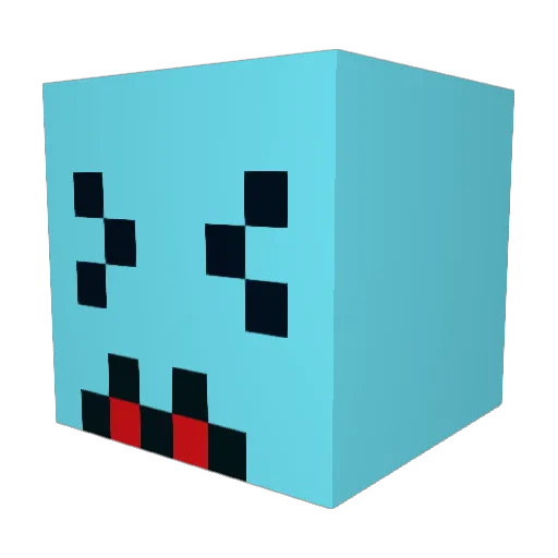 Joimira Minecraft avatar head, 3D render