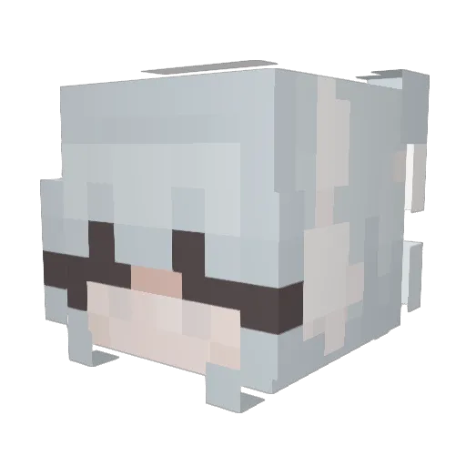 Joininq Minecraft avatar head, 3D render