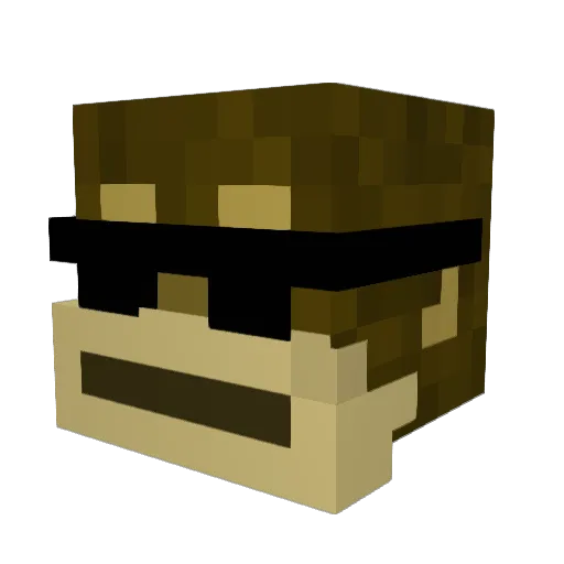 Jojojiee Minecraft avatar head, 3D render