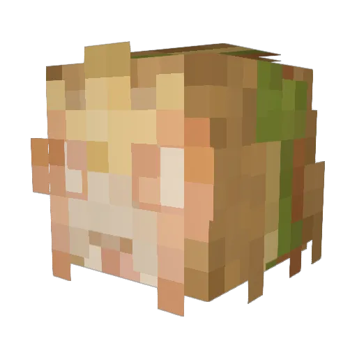 Jojopl0 Minecraft avatar head, 3D render