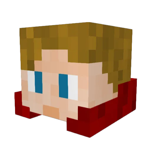 Jokamisama Minecraft avatar head, 3D render