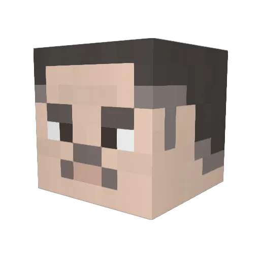 Joke19 Minecraft avatar head, 3D render