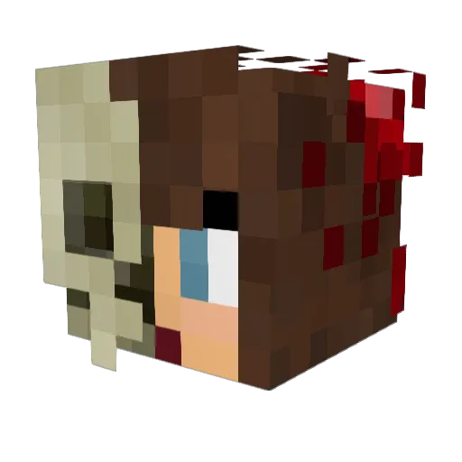 JokeC Minecraft avatar head, 3D render