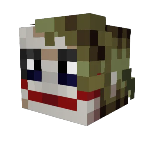 Joker0070 Minecraft avatar head, 3D render