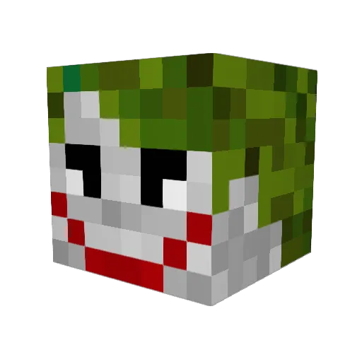Joker3334 Minecraft avatar head, 3D render