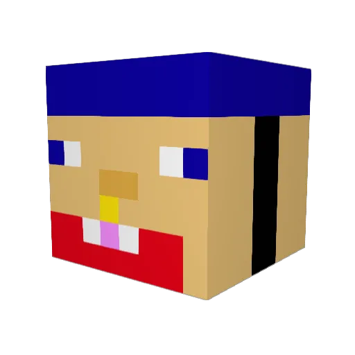 JokerBabyX Minecraft avatar head, 3D render
