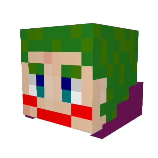 Joker_Mayhem Minecraft avatar head, 3D render