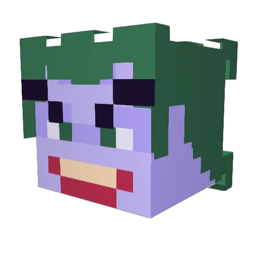 Joker_rl Minecraft avatar head, 3D render