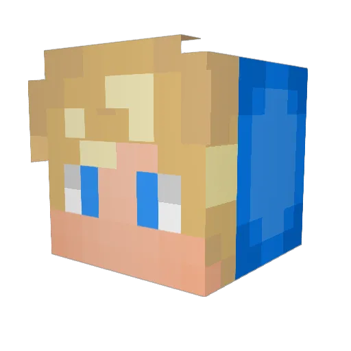 Jokeratya Minecraft avatar head, 3D render