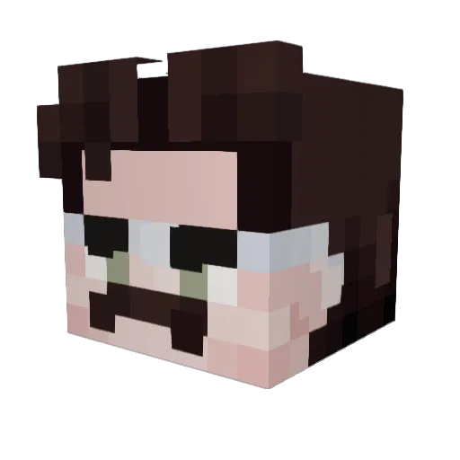 Jokertronus Minecraft avatar head, 3D render