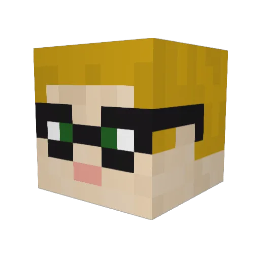 Jokertyf Minecraft avatar head, 3D render