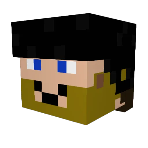 Jokiis28 Minecraft avatar head, 3D render