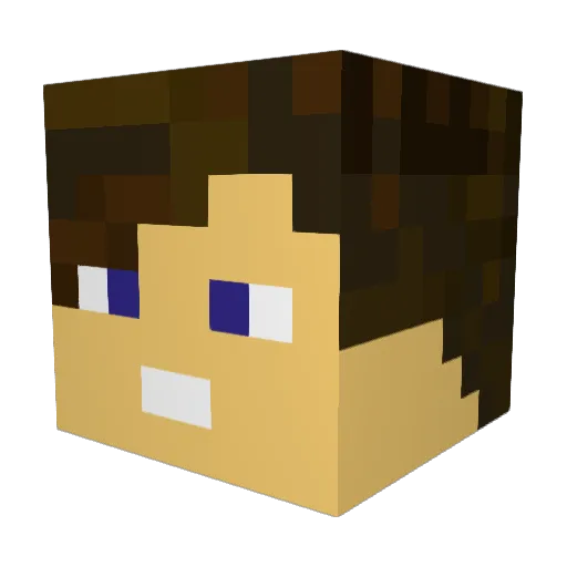 Jokkiee Minecraft avatar head, 3D render