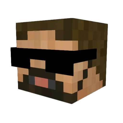 Jokmok_ Minecraft avatar head, 3D render