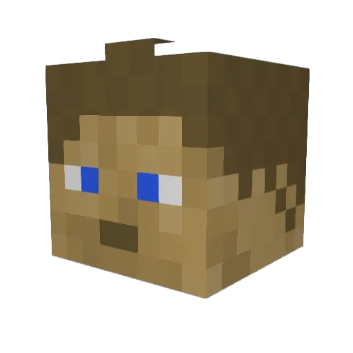 Jokolu Minecraft avatar head, 3D render