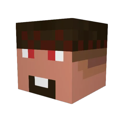 Joktzz Minecraft avatar head, 3D render
