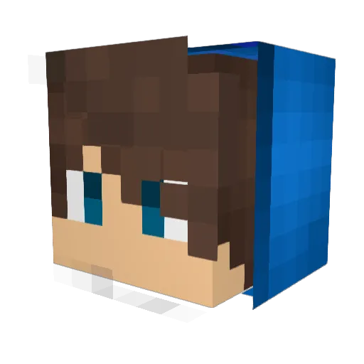 Jokziilla Minecraft avatar head, 3D render