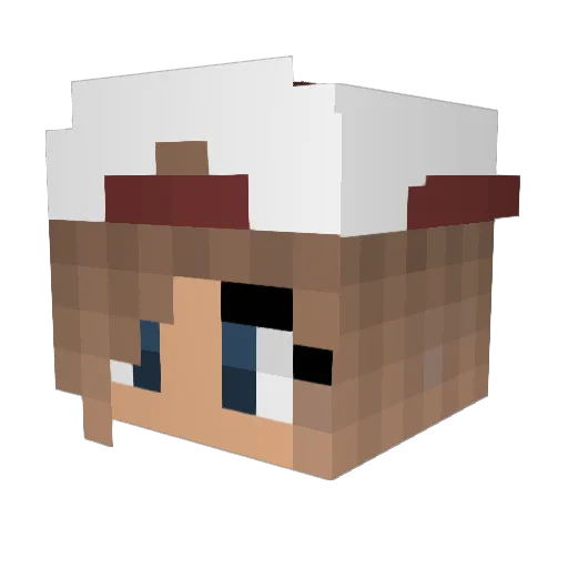 Jolchuu Minecraft avatar head, 3D render