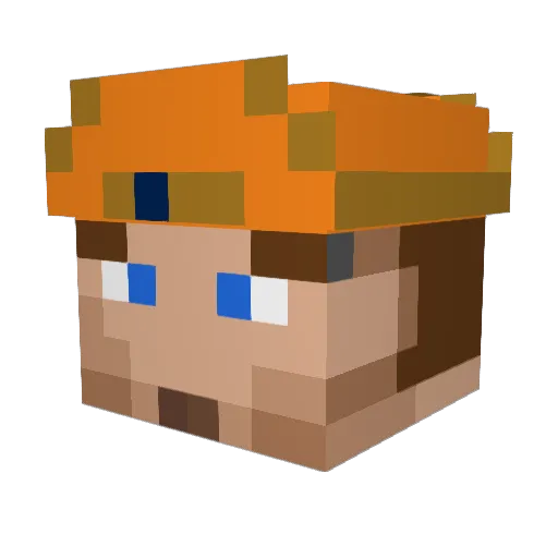 Joleto Minecraft avatar head, 3D render