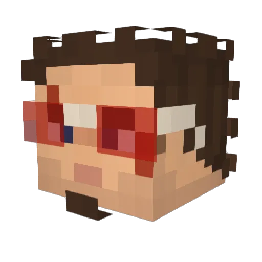 Jolgy Minecraft avatar head, 3D render
