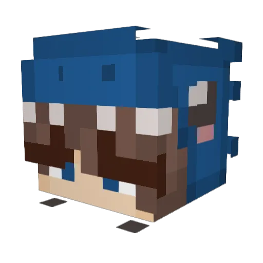 Joliblue Minecraft avatar head, 3D render