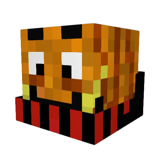 Jolleyolo Minecraft avatar head, 3D render