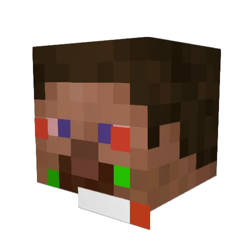 JollyClub Minecraft avatar head, 3D render