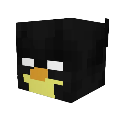 JollyTheDuck Minecraft avatar head, 3D render