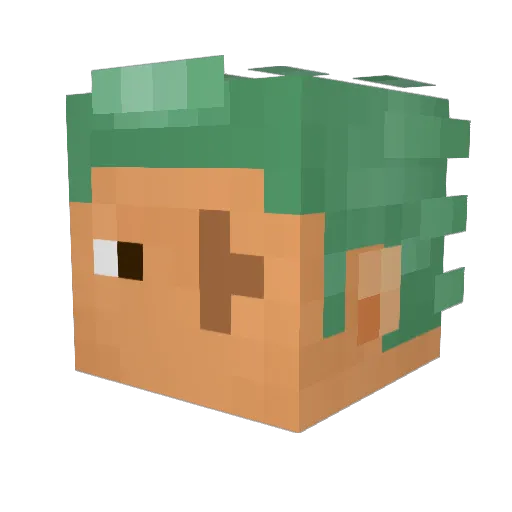 Jollyu Minecraft avatar head, 3D render