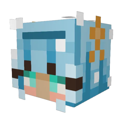 Joloaura Minecraft avatar head, 3D render