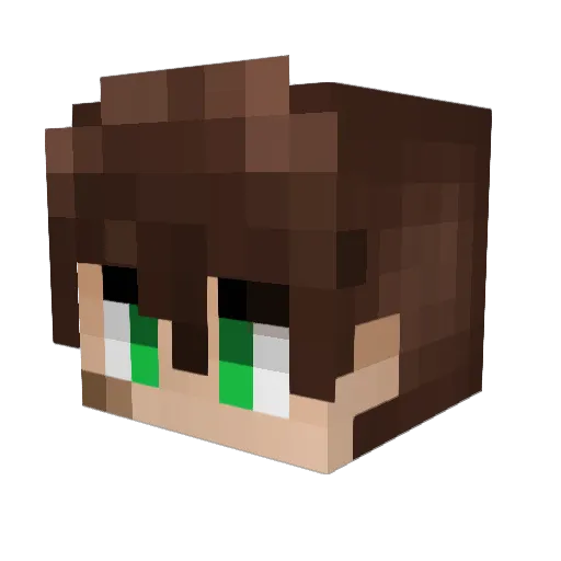 Jolobodobs Minecraft avatar head, 3D render