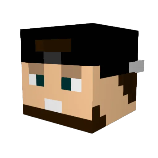 Joma Minecraft avatar head, 3D render