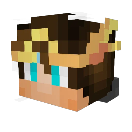 Jomeina Minecraft avatar head, 3D render