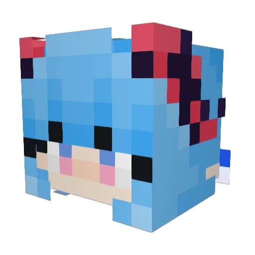 Jomita Minecraft avatar head, 3D render
