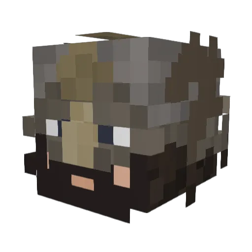 Jomsviking16 Minecraft avatar head, 3D render